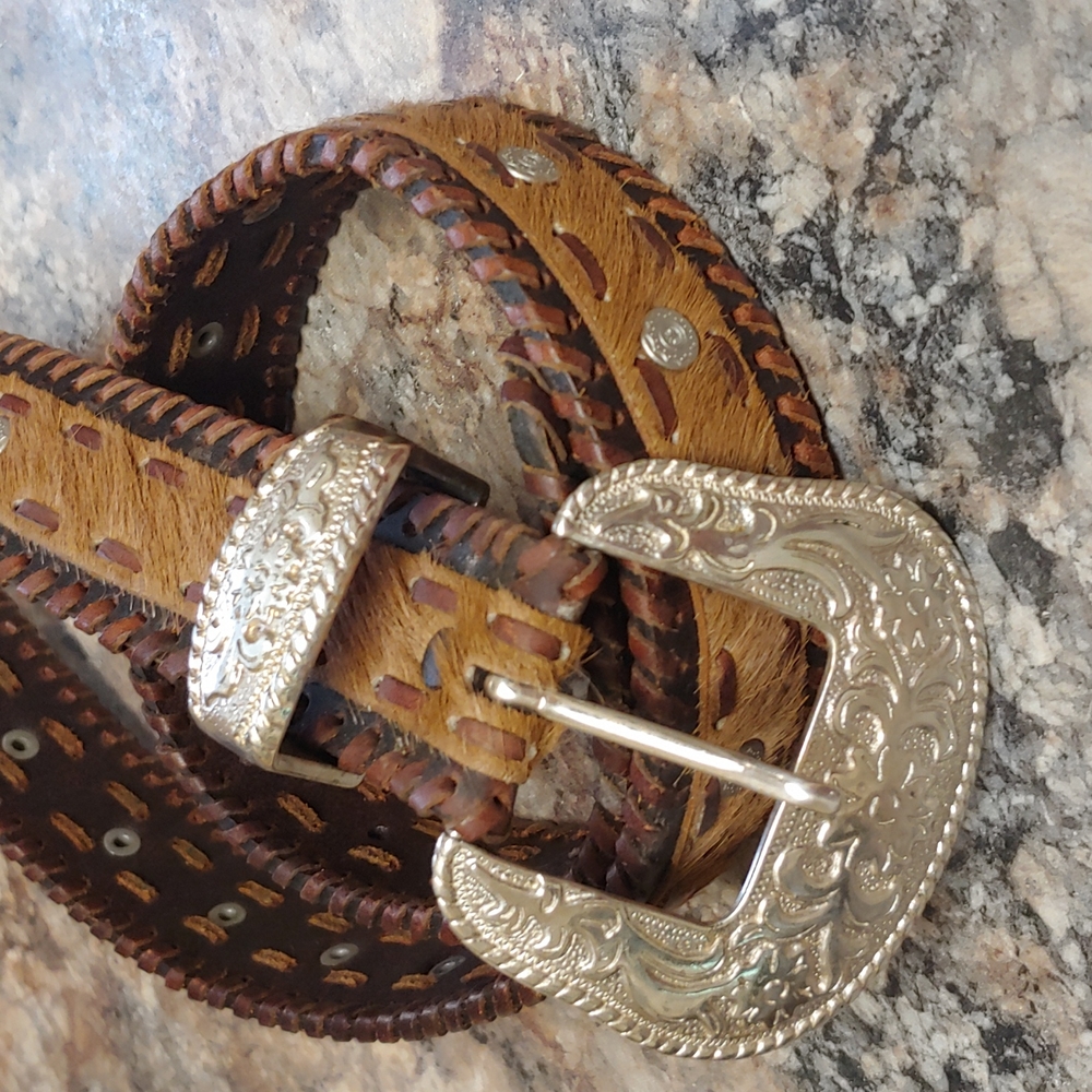 Horse hair, and leather western Cowgirl belt... Beautiful!!!!  Top quality - Picture 3 of 13